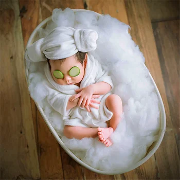 

Fantasyland Lovely Infant Bathrobe Newborn Baby Photography Props Accessories Backdrop Stuffer Cotton Yellow Duck Toy Decoration