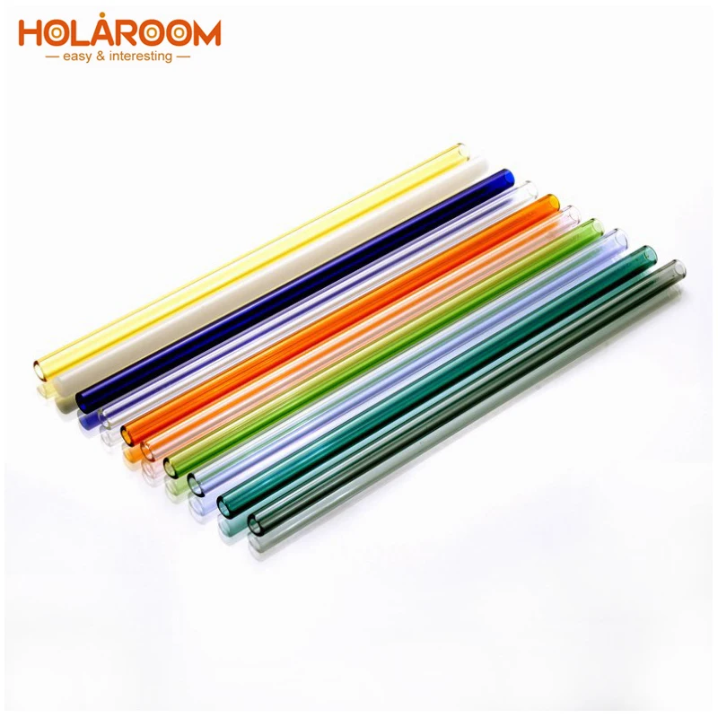 

1pc High Borosilicate Glass Drinking Straw Colourful Eco-friendly Straw Practical Coffee Milk Tea Drinks Straw For Bar Accessory