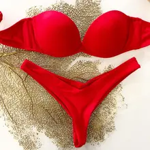 Hot Women Padded Bra Bikini Set Swimsuit Bandage Solid Leopard 2Pcs Push-up Ladies Triangle Swimwear Bathing Suit Beach Tankini women push up padded bra bandage bikini low waist swimsuit triangle beach patchwork wear bathing