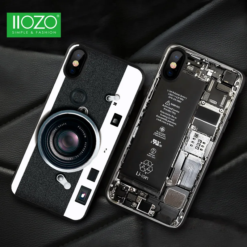 

Ultra Thin 3D Old Vintage Styles For iPhone X Case Cool Pattern Broken Camera Tape Phone Case For iphone X10 Protective Shell