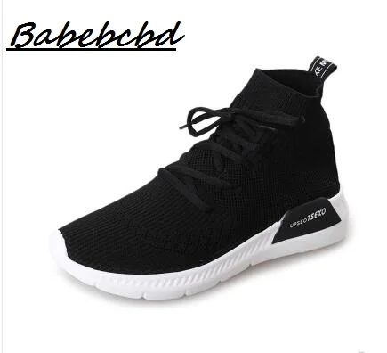 

women's socks shoes Spring 2019 new women's flat top high-top black sports casual stretch socks shoes