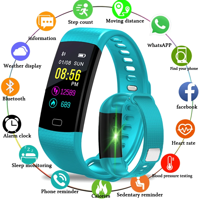 LIGE Новинка Pulsera inteligente IP67 Водонепроницаемый фитнес-трекер Смарт-браслет цифровые