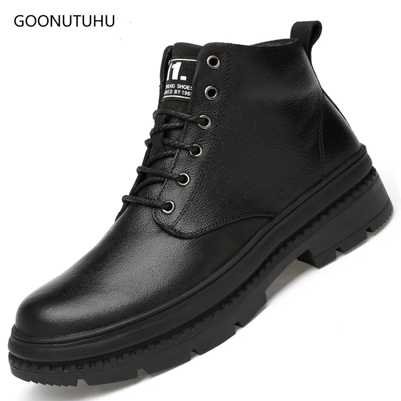 

2019 new autumn winter men's boots plus size 39-47 shoe ankle boot man shoes genuine leather cow tactical military boots for men