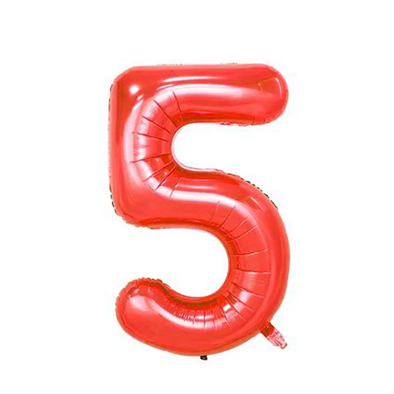 STARLZMU 1 шт. 40 дюймов красные цифры воздушные шары 1-й День рождения балони цифра фольги шар День Рождения украшения детские фигурки Globos - Цвет: Red 5
