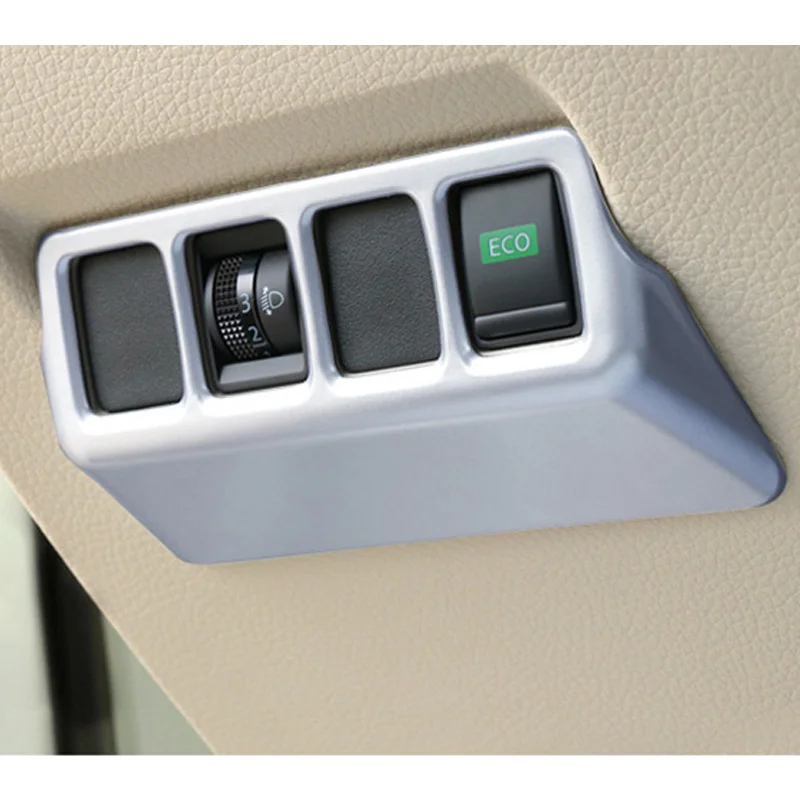 

Accessories For Nissan Tiida 2016 2017 Matte Interior Multimedia Buttons Cover Headlight switch Frame Trim Car Styling Stickers