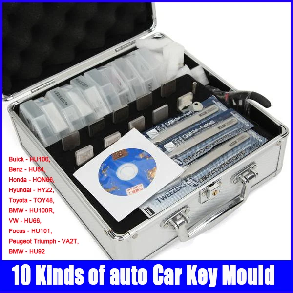 100% original Honest Locksmith 10 Kinds of Car Key Moulds for Key Duplicating Lock Tools Set