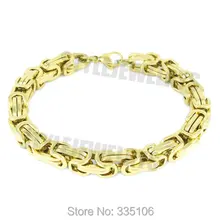 Free shipping! Gold Box Chain Motor Biker Bracelet Stainless Steel Jewelry Cool Heavy Motorcycle Men Bracelet SJB0271A