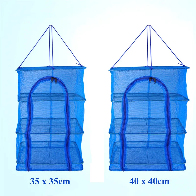 

Foldable 4 Layers Fish Net Red Drying Rack Folding Mesh Hanging Vegetable Dishes Dryer Hanger Suspension Fishing Net blue