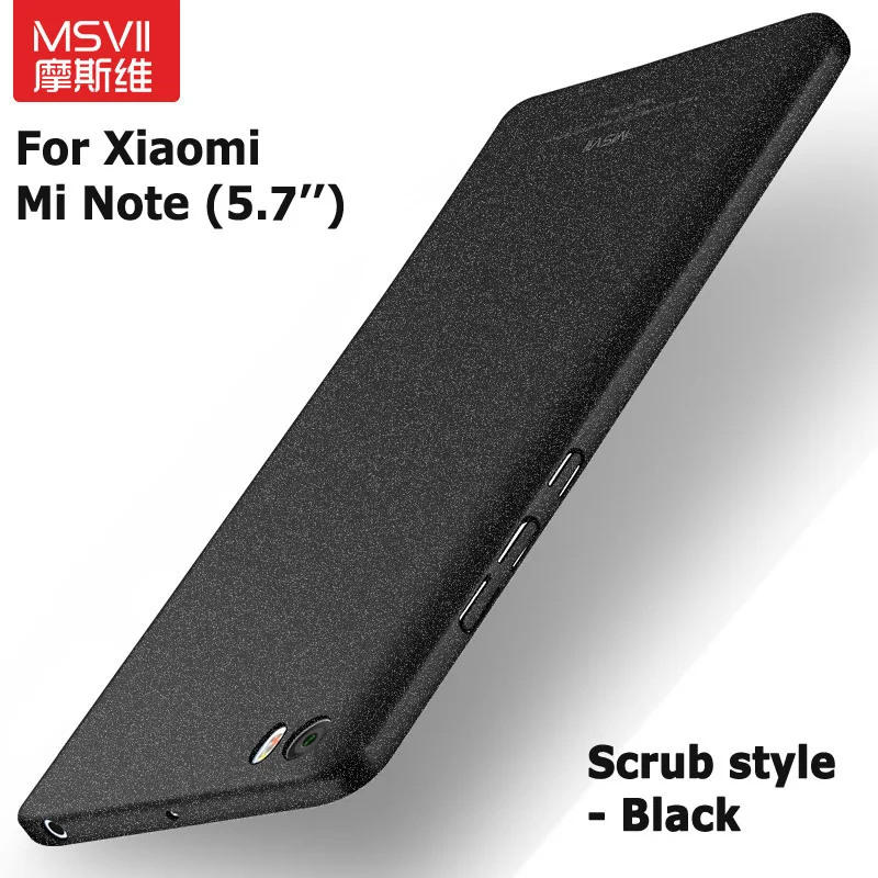 MSVII Coque Xiaomi Mi Note чехол матовый жесткий пластик задняя крышка 360 полная защита корпус для Xiaomi Mi Note Pro Чехол - Цвет: Scrub Black