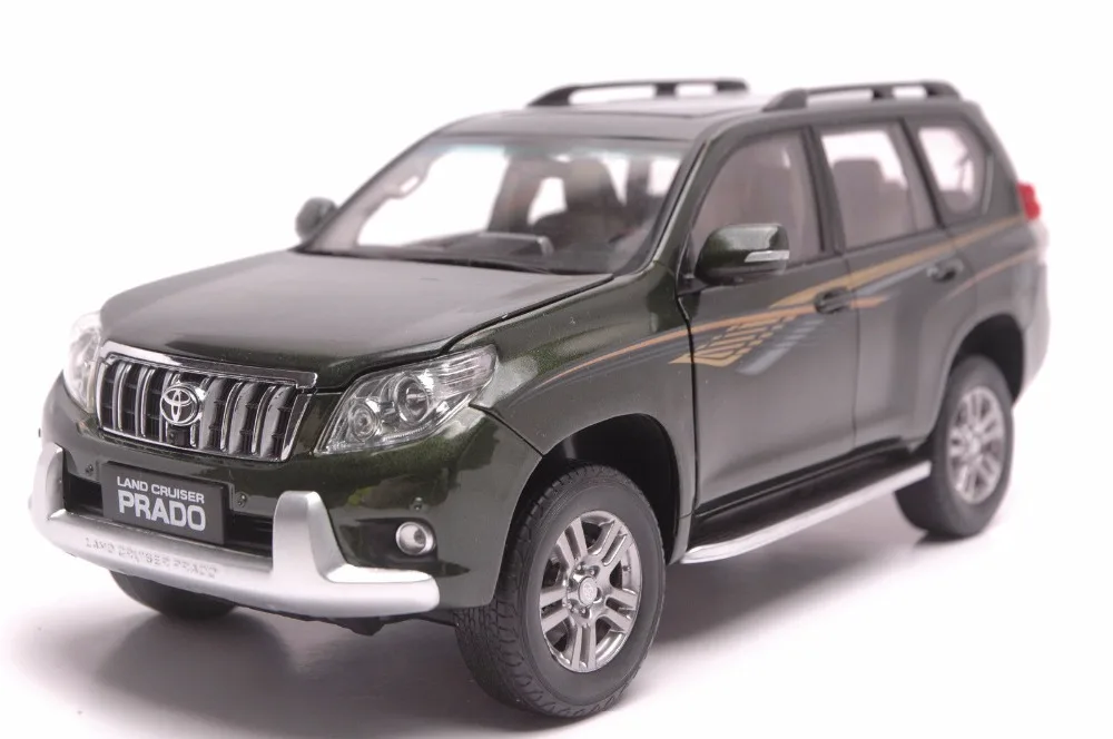 1:18 Diecast Model for Toyota Land Cruiser Prado 2010 Green SUV Alloy Toy Car Miniature Collection Gifts