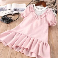 Hurave-New-baby-Girl-clothes-Children-Summer-short-sleeve-dress-Kids-Clothes-solid-A-line-causal.jpg_200x200