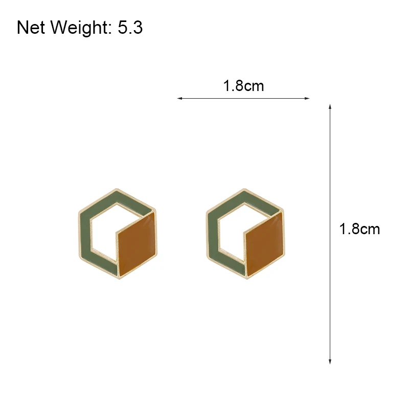 AENSOA, минималистичные эмалированные геометрические серьги-гвоздики карамельного цвета, 4 стиля, милые Полые маленькие серьги для женщин, подарок для девушек