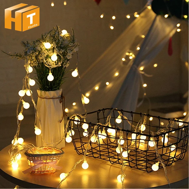 Us 1 79 30 Off Hoilday Lighting Warm White Fairy Garland Led Ball String Lights Usb Battery Box Tree Outdoor Decorative In