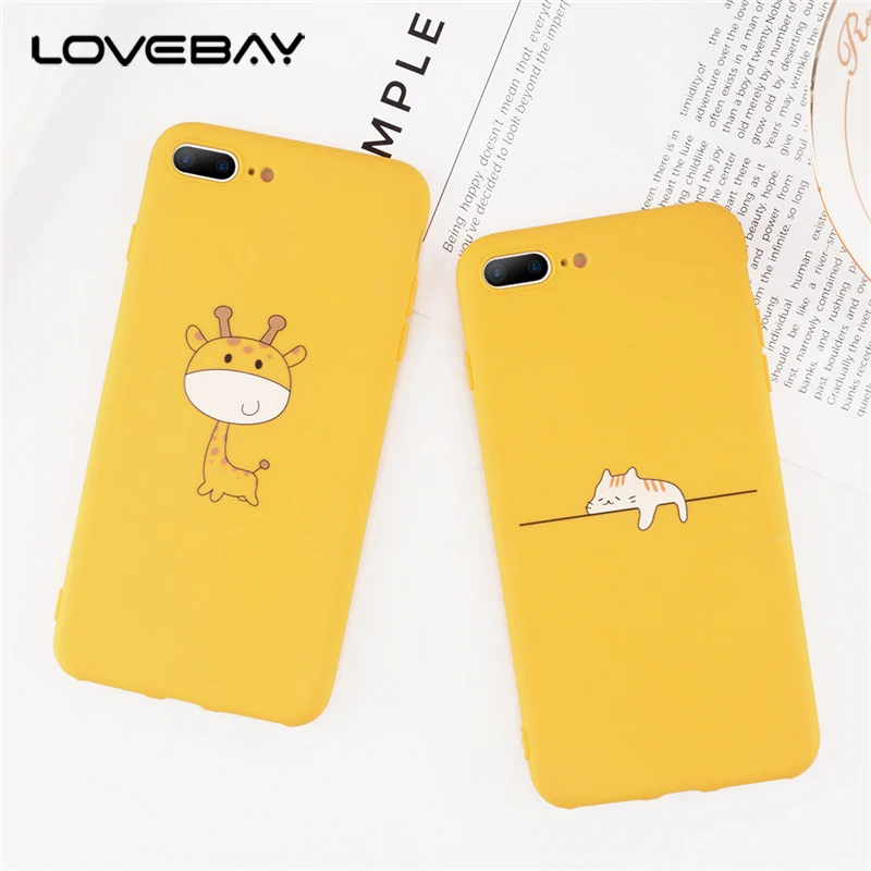 Lovebay Phone Case For iPhone 6 6s 7 8 Plus X 5 5s SE Fashion Cute Cartoon Animal Giraffe Cat Soft TPU For iPhone 8 Phone Case