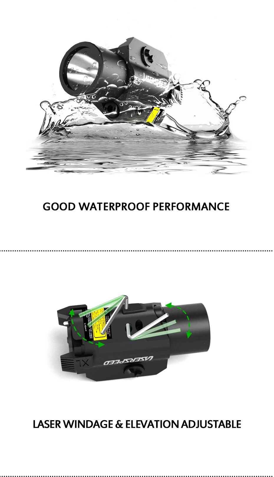 Прямая LASERSPEED LS-CL2-IR ИК луч лазерный прицел и тактический флэш-светильник комбо для пистолета со стробоскопическим светильник