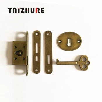 

YNIZHURE 1PCS Classical lock Restore ancient ways small l Box lock Antique furniture counter Drawer Lock With key