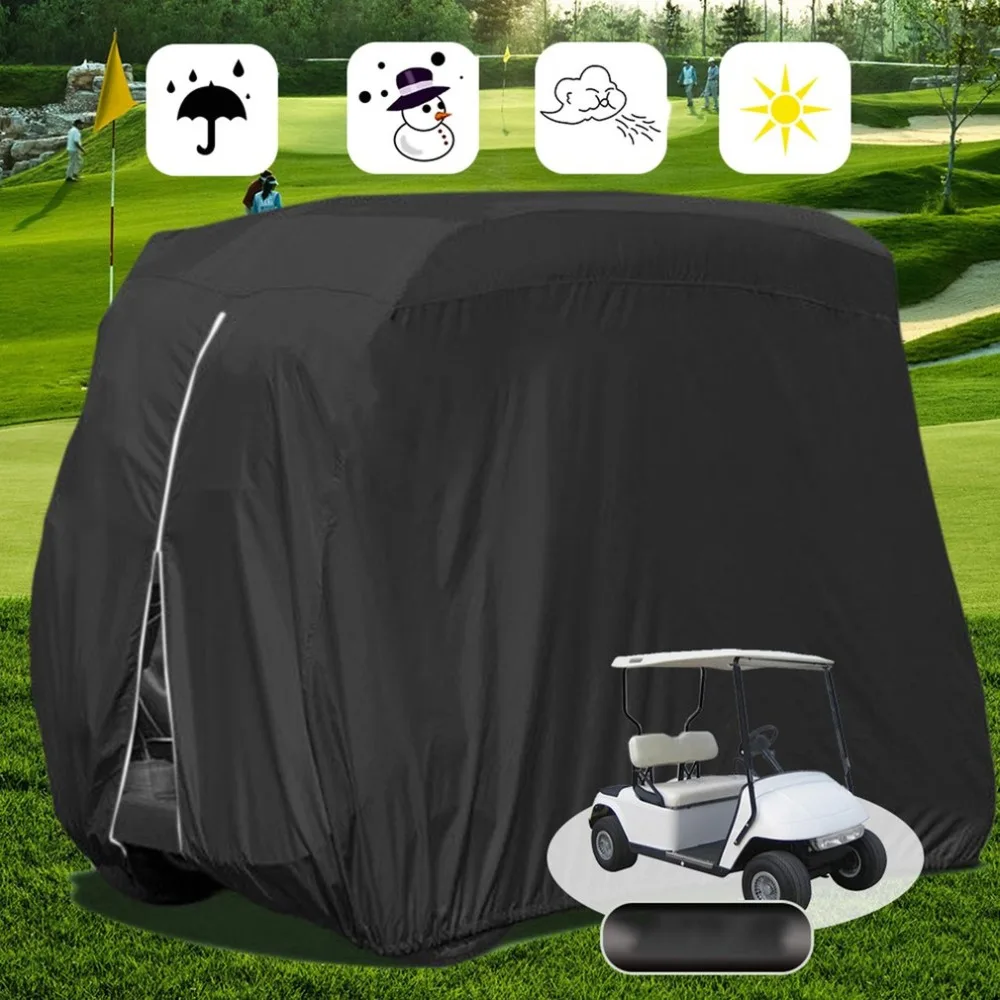 4 Passengers Waterproof Cart Cover PVC Coated Nylon UV Resistant Dust Protector Cover for Golf