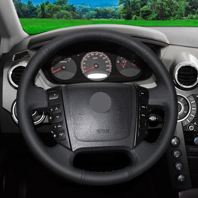 Черная искусственная кожа gnuшитая вручную фотосессия для Ssangyong Korando 2011 2014 Interio