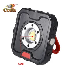 COBA светодиодный рабочий светильник, портативный светодиодный светильник, пластик, cob, Рабочая лампа, 3* AA батареи, 2 режима, магнитный, водонепроницаемый, с крюком, подставка