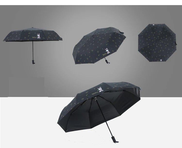 Солнечный и Зонт от дождя женщина 2017 Зонт с героями мультфильмов дождь женщина три складной зонтик Анти-УФ солнцезащитный зонтик XYZS-9