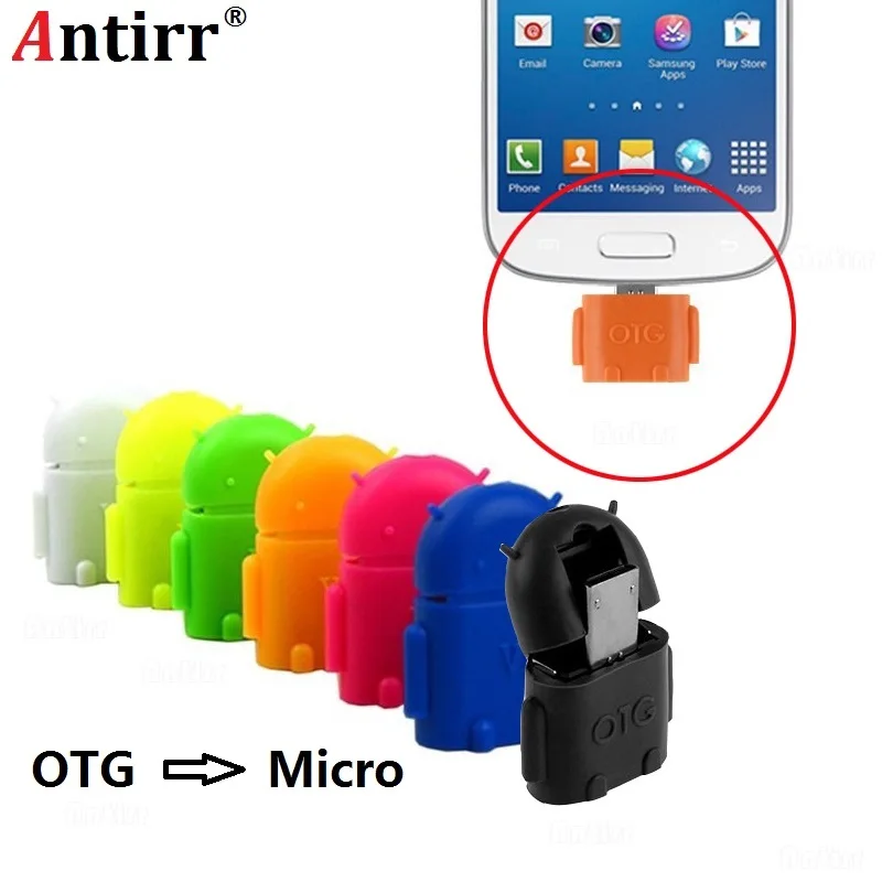

Mini Cute Gift Universal Robot Shape Andriod Micro USB OTG Host Adapter for Samsung Galaxy S3 4 Note 3 4 for HTC