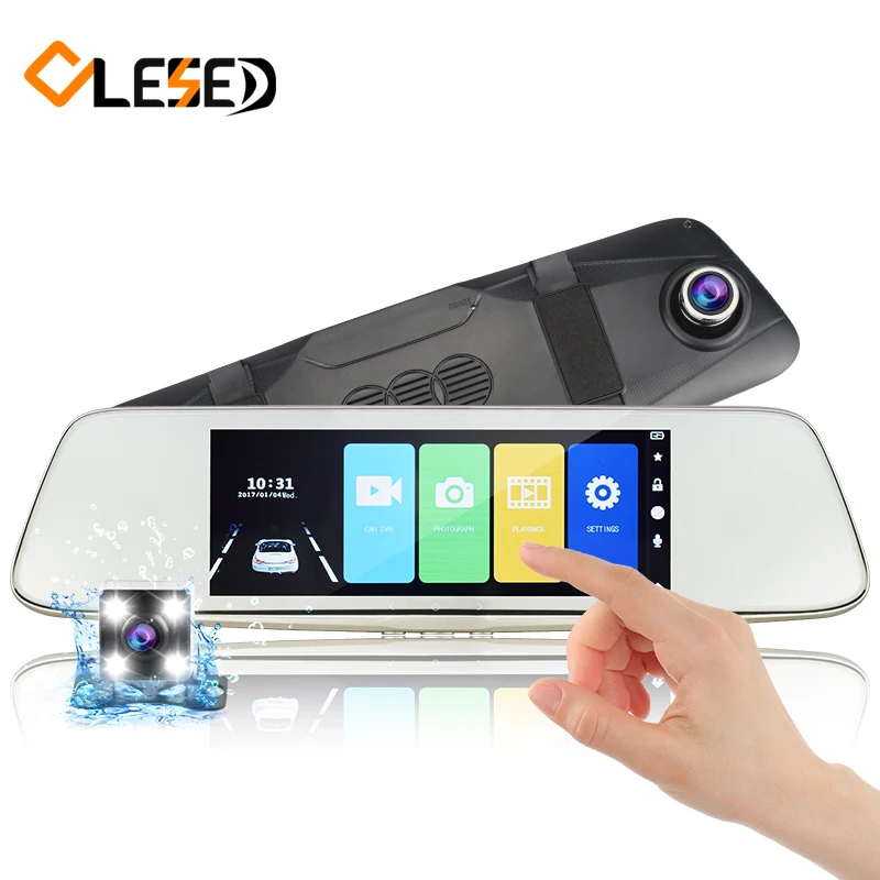 

Car DVRs 7" Touch Screen Rearview Mirror Auto Dash Cam Cars DVR Dual Lens Recorder Registrator Full HD1080p Night Vision Camera
