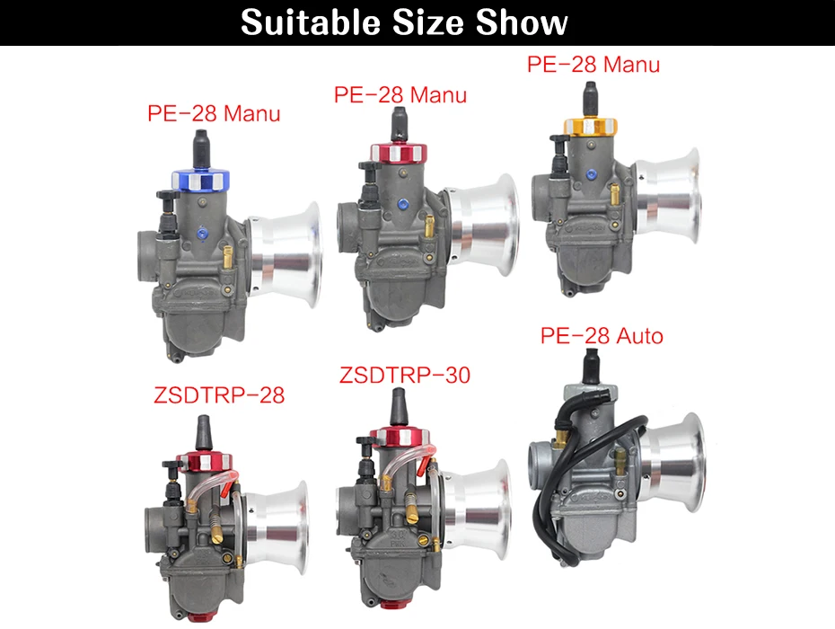 ZSDTRP 5 цветов 50 мм воздушный фильтр интерфейс чашки алюминиевый сплав универсальный для PWK 21 24 26 28 30 PE 28 30 мотоциклы карбюраторы