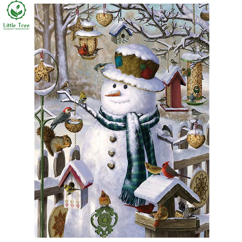 Bricolage Diamant Peinture Dessin Animé Bonhomme De Neige