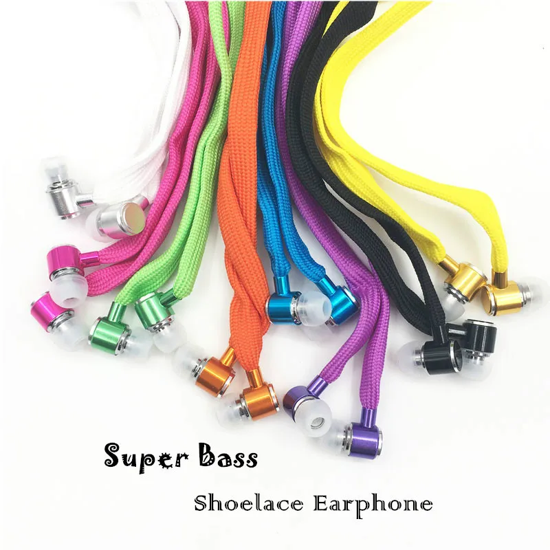 

Shoelace Headphones Super Bass Earphones Stereo Music Headset Sports Running Earbuds Earphone With Mic for Iphone/Xiaomi/Samsung