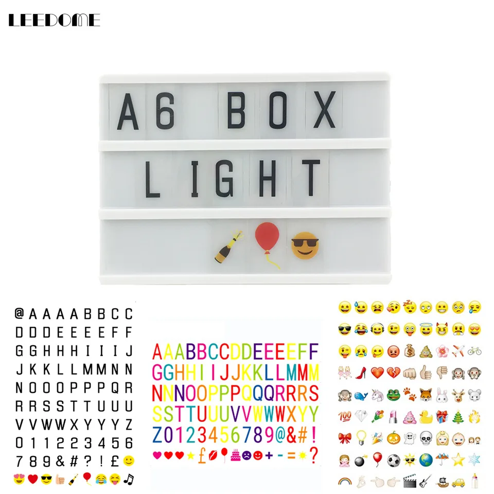 Dropship A6 Size Cinematic Lightbox Letters Numbers Symbols Emoji For