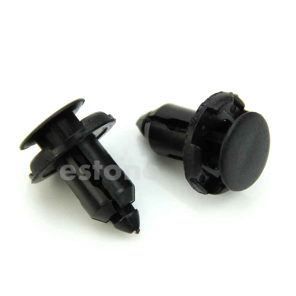 20PC 9mm Hole For Car Auto Fender Black Plastic Rivets Fastener Push Clips