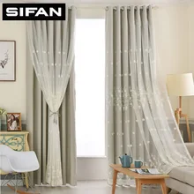 European White Fancy Embroidered Sheer Voile font b Curtains b font High Quality Blackout font b