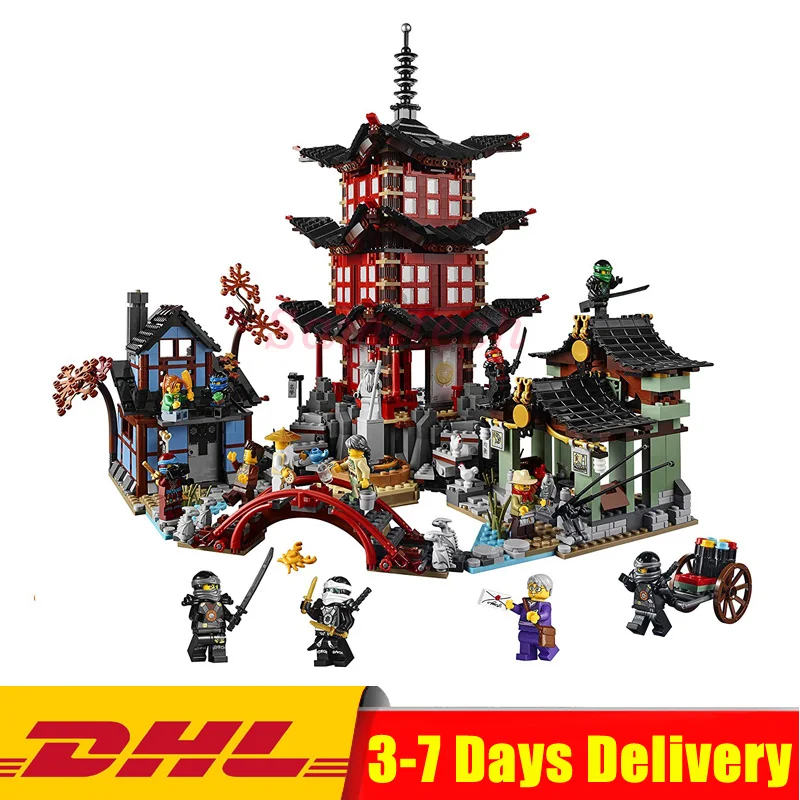 

In Stock DHL Lepin 06022 2150Pcs Ninja Temple of Airjitzu Jay Kai Cole Building Block Compatible 70751 Bricks Toys Gifts