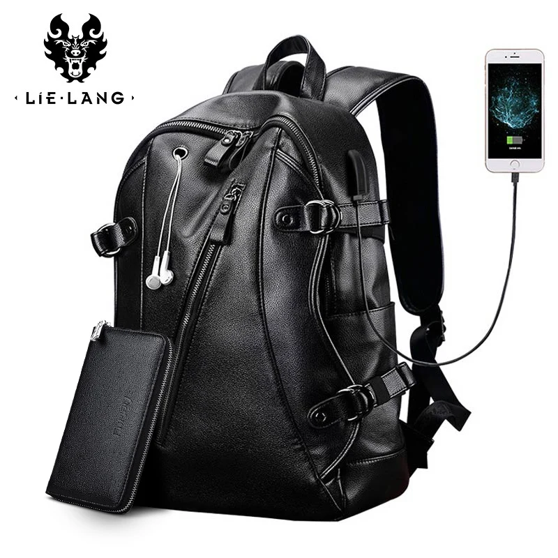 LIELANG الرجال على ظهره الخارجية USB تهمة للماء على ظهره الأزياء بو الجلود السفر حقيبة عارضة حقيبة مدرسية جلد الكتب LIELANG الرجال على ظهره الخارجية USB تهمة للماء على ظهره الأزياء بو الجلود السفر حقيبة عارضة حقيبة مدرسية جلد الكتب