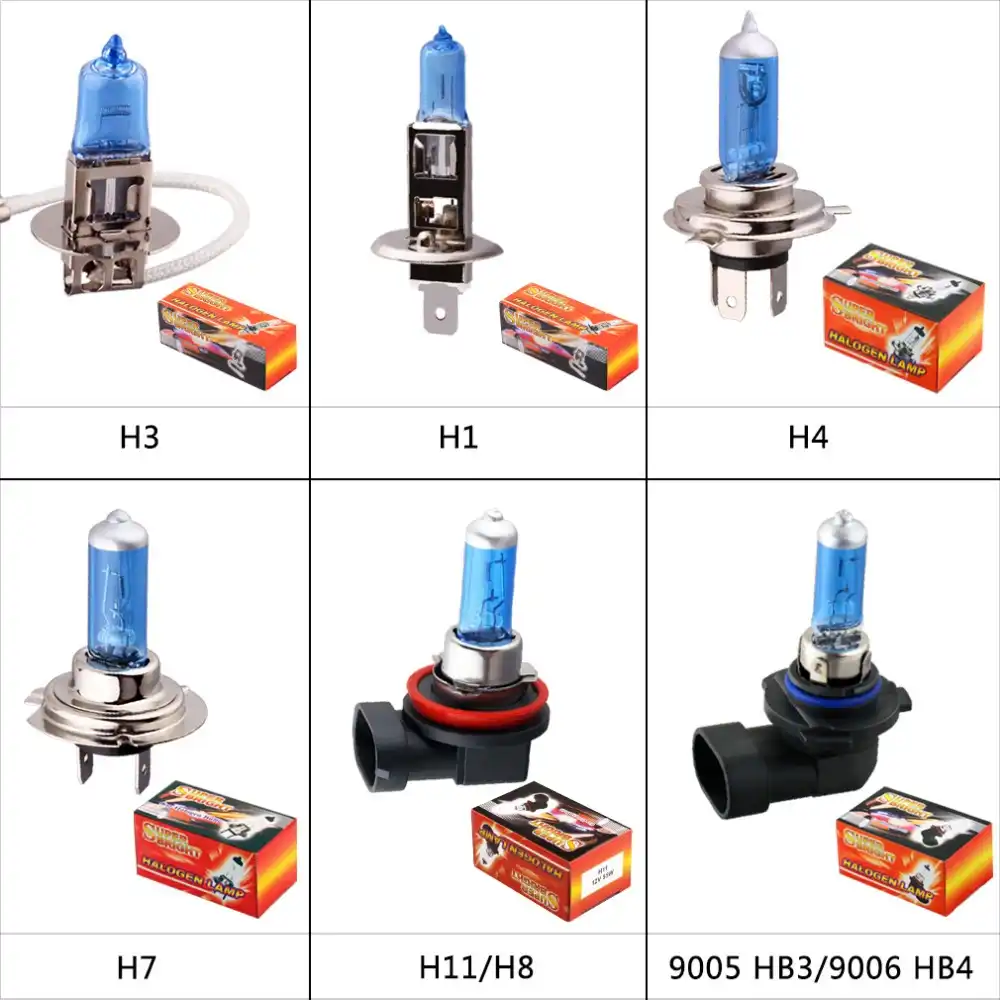 H7 100W 12V H1 H3 H4 H8 H9 H11 Hb3 9005 HB4 9006 Halogen Car Headlight