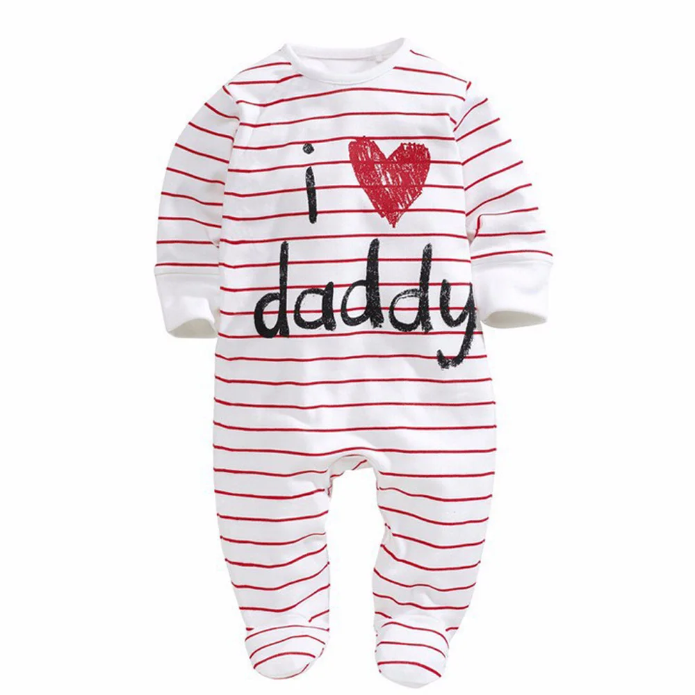 Fashion Newborn Love Mom And Dad Rompers Dot Stripe Long Sleeve Children Jumpsuit New Style Baby Clothing Cl0743 Romper Dot Mom And Daddad Romper Aliexpress