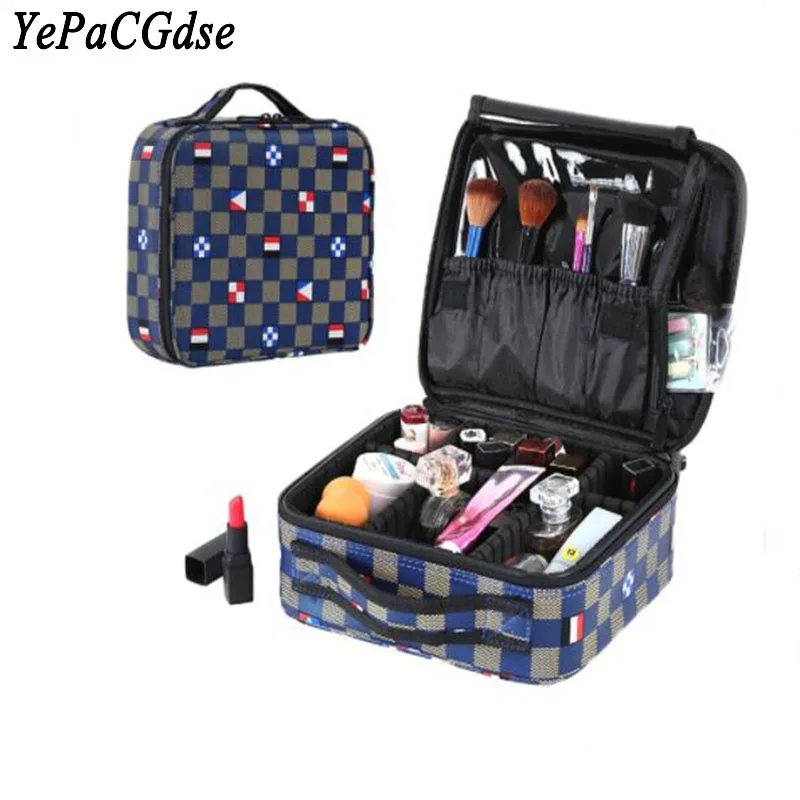 High quality PU leather cosmetic case folding multi pocket cosmetics