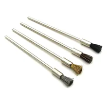 4 шт. 3 мм хвостовик стальные проволочные щетки полировальная круглая щетка для инструментов мини матовый заусенец наплавной Металл обработка поверхности, шлифовка