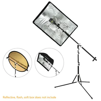 

2in1 210cm Portable Foldable Tripod Light Stand Reflector Holder with Bracket Boom Arm for Studio Flash Speedlide Reflector