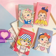 Подарки перед путешествием! Мультяшный милый Принт Обложка для паспорта для леди футляр для удостоверения личности зажим для билета Засов держатель паспорта с держателем ручки