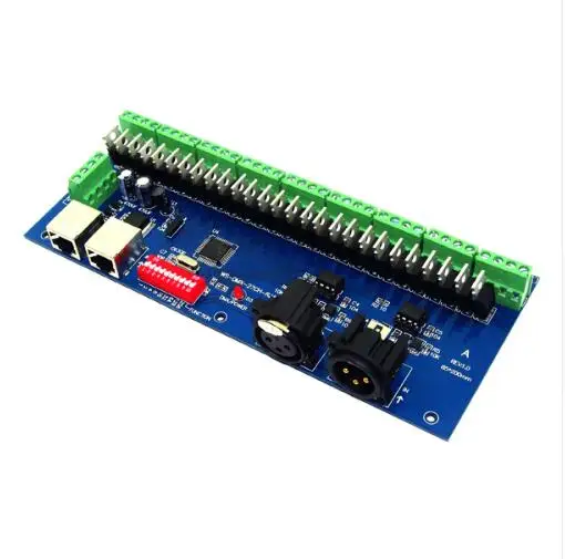 

best price 1 pcs 27CH Channel with RJ45 9 group max 3A DMX512 LED Decoder controller for led module strip