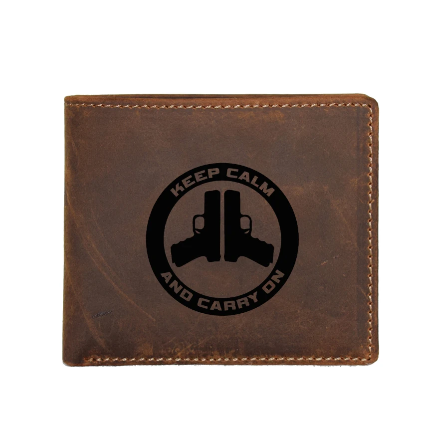 Keep Calm and Carry On Gun Control Men Wallet with coin pocket Multi