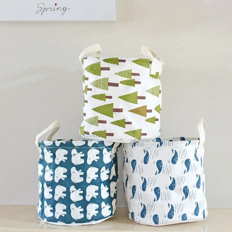 Linen kitchen Storage baskets canvas containers organization Basket