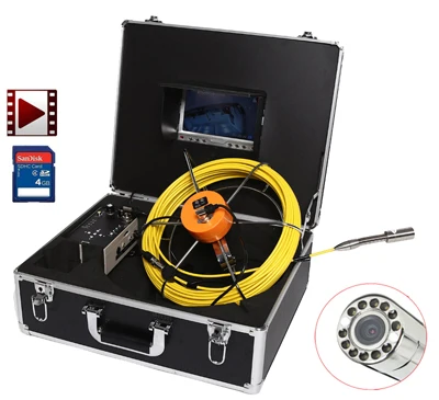 50 м DVR водонепроницаемая труба стена канализационная инспекционная камера система, промышленная труба автомобильная видео инспекционная эндоскоп камера с 14 светодиодами - Цвет: DVR camera