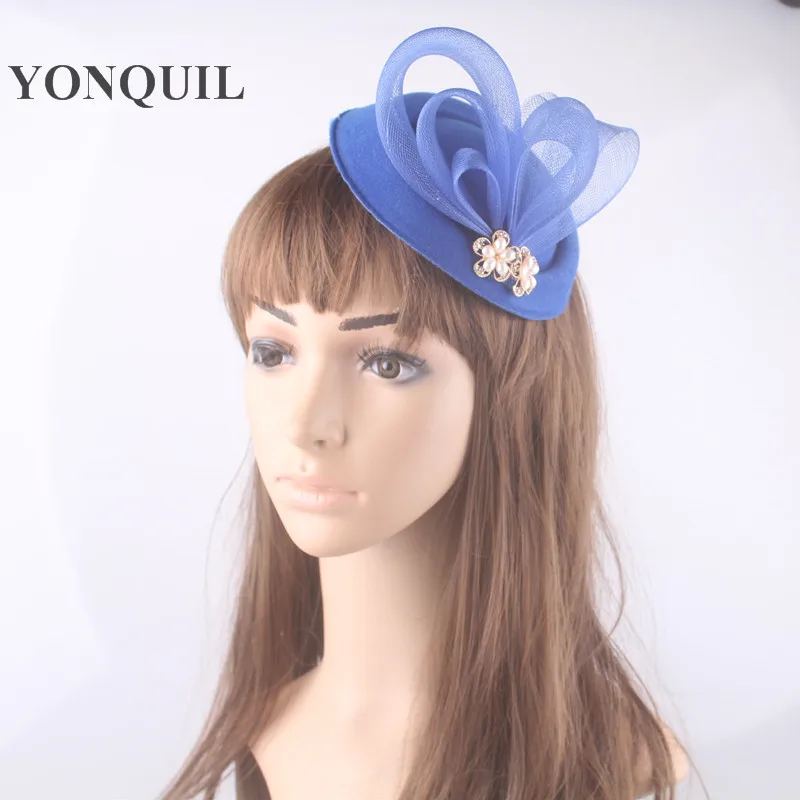 

women kentucky derby hats with crinoline bridal cocktail fascinator hats elegant party or red wedding hair accessories 13 colors