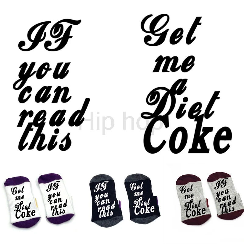 

IF you can read this Get me a diet coke Words on socks Coke socks cotton comfortable unisex Men Women Socks