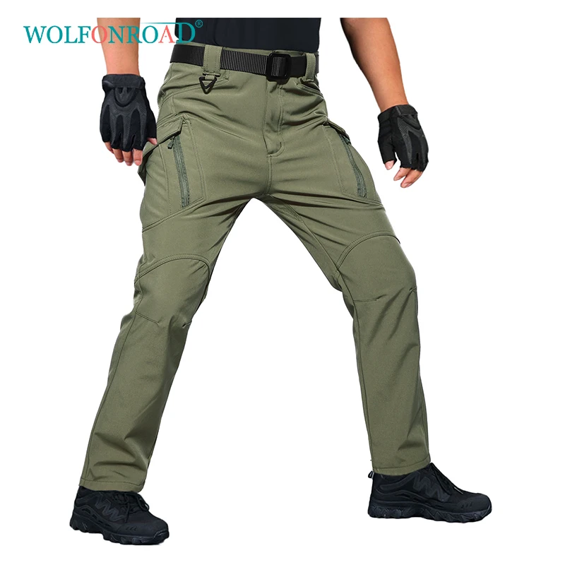 WOLFONROAD IX9 зимние мужские флисовые штаны для спорта на открытом воздухе, военные штаны, походные брюки с несколькими карманами, военные тактические штаны