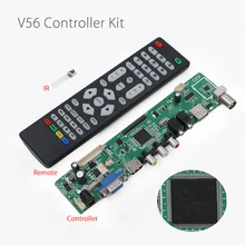 V56 Universel LCD LED TV Contrôleur Carte de Conducteur AV/PC/VGA/HDMI/USB Interface USB jouer multi-médias V29 V59 Avec Télécommande