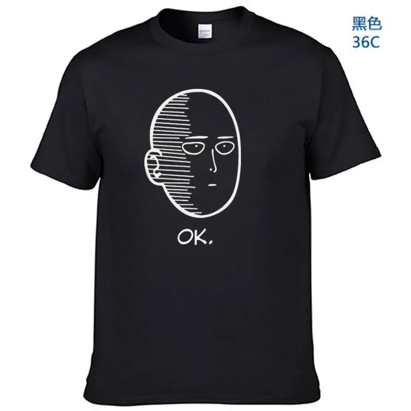 100% хлопок Аниме One Punch Man напечатаны мужские футболки модные Классные удобные