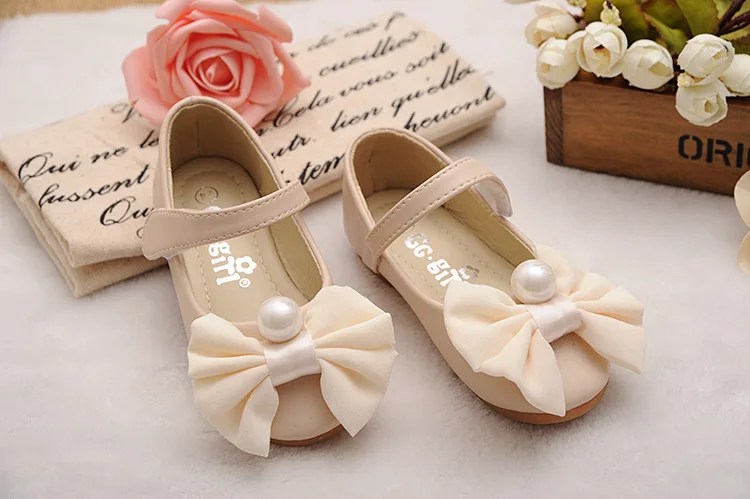 Обувь для девочек; Розовая обувь для принцессы с бантом; детская обувь для малышей на плоской подошве; детская кожаная обувь с жемчужинами; Sapatos Menina; школьная обувь для девочек; 19-34